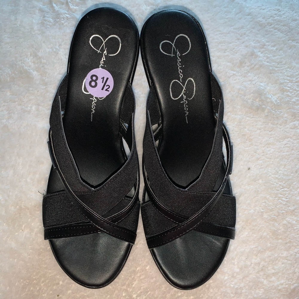Jessica Simpson black wedges